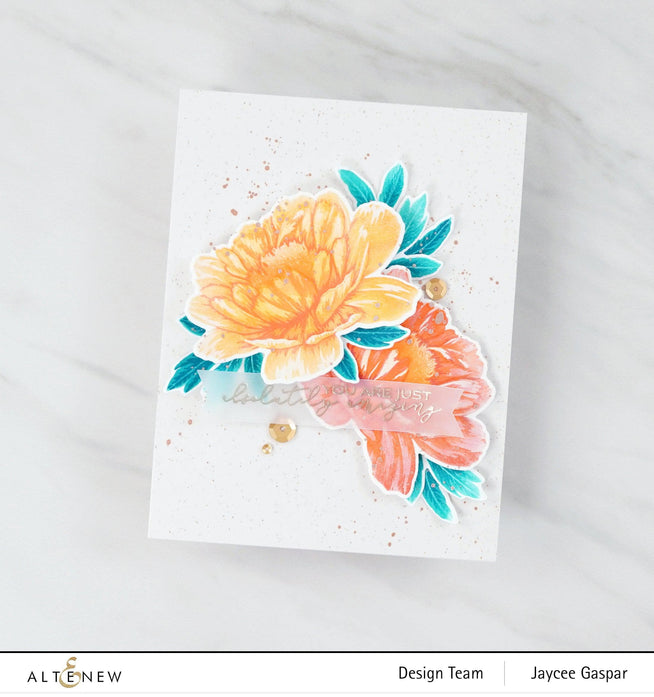 Altenew Build-A-Flower Set Build-A-Flower: Hawaiian Coral Layering Stamp & Die Set & Ink Bundle