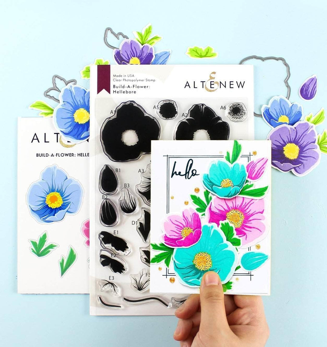 Altenew Build-A-Flower Set Z - Build-A-Flower: Hellebore Layering Stamp & Die Set