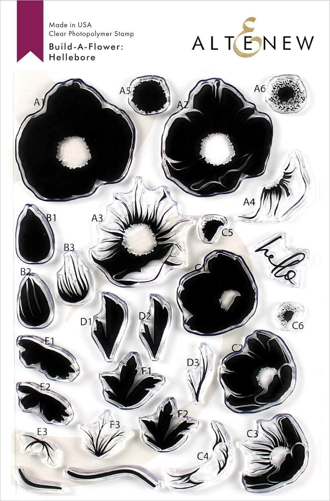 Altenew Build-A-Flower Set Z - Build-A-Flower: Hellebore Layering Stamp & Die Set