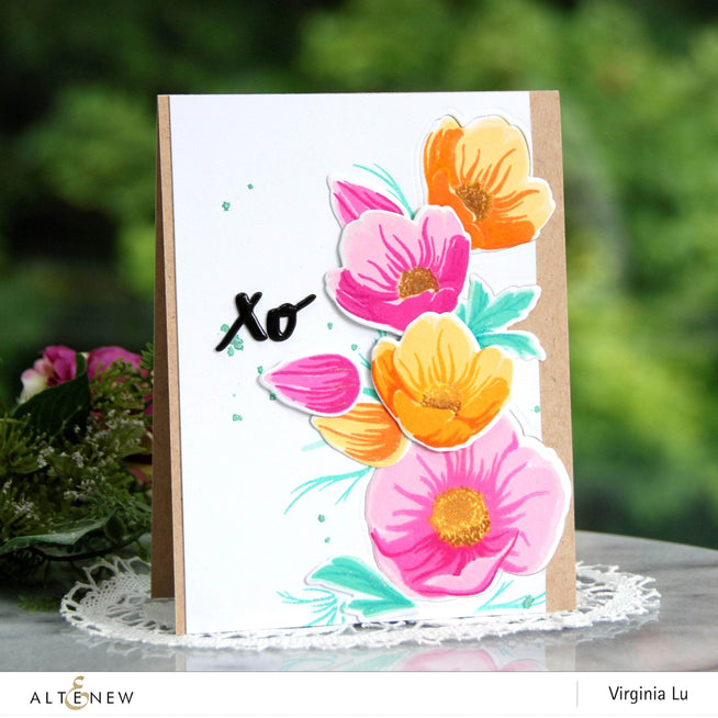 Altenew Build-A-Flower Set Z - Build-A-Flower: Hellebore Layering Stamp & Die Set & Ink Bundle