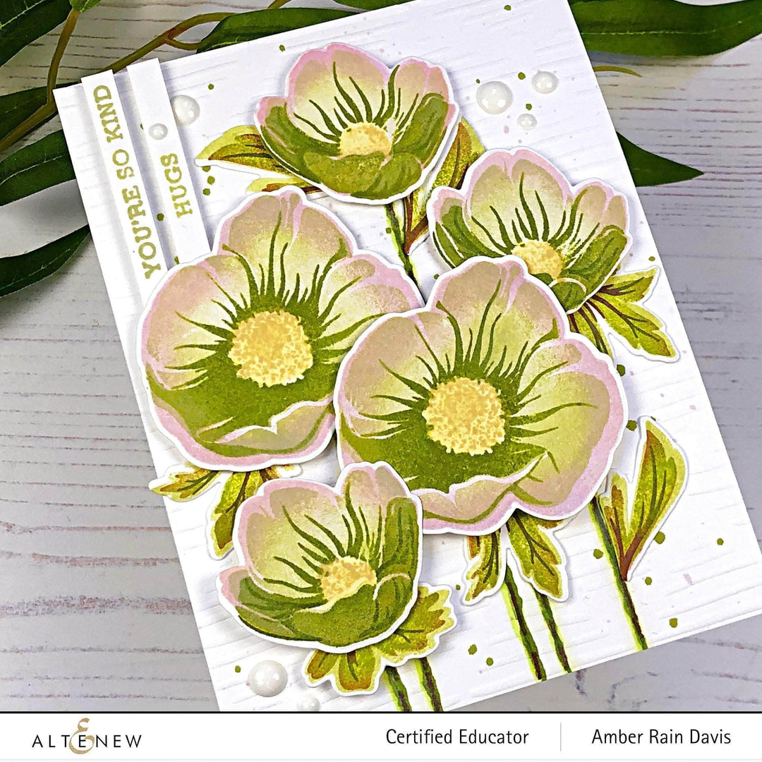 Altenew Build-A-Flower Set Z - Build-A-Flower: Hellebore Layering Stamp & Die Set & Ink Bundle
