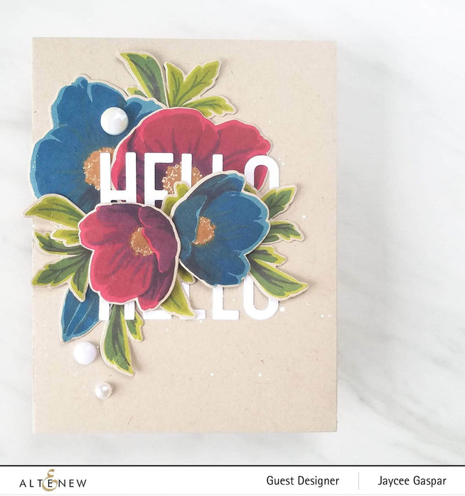Altenew Build-A-Flower Set Z - Build-A-Flower: Hellebore Layering Stamp & Die Set & Ink Bundle