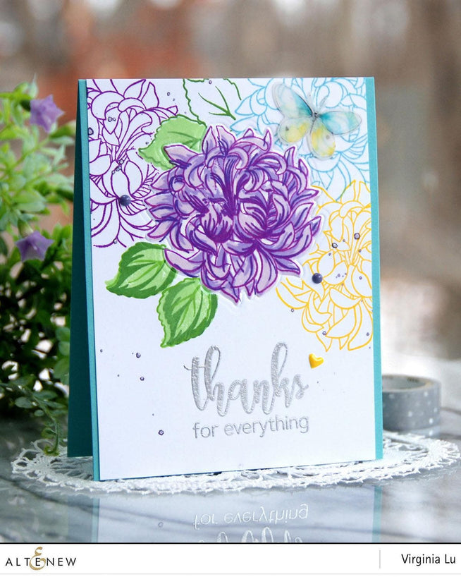 Altenew Build-A-Flower Set Build-A-Flower: Japanese Mum Layering Stamp & Die Set & Ink Bundle