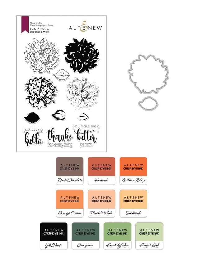 Z - Build-A-Flower: Japanese Mum Layering Stamp & Die Set & Ink Bundle