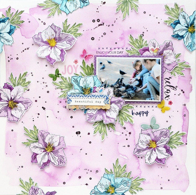 Altenew Build-A-Flower Set Build-A-Flower: Larkspur Layering Stamp & Die Set & Ink Bundle