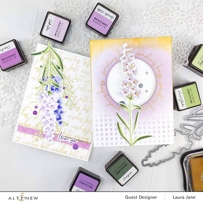 Altenew Build-A-Flower Set Build-A-Flower: Lavender Layering Stamp & Die Set & Ink Bundle