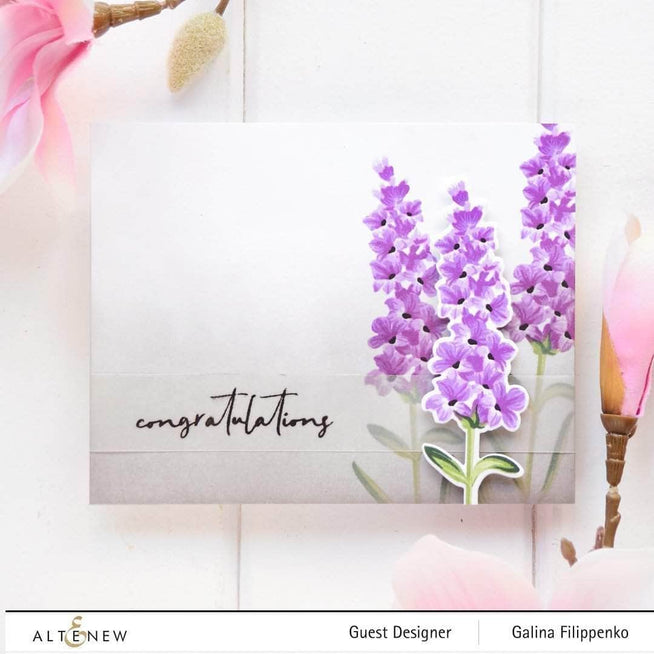 Altenew Build-A-Flower Set Build-A-Flower: Lavender Layering Stamp & Die Set & Ink Bundle