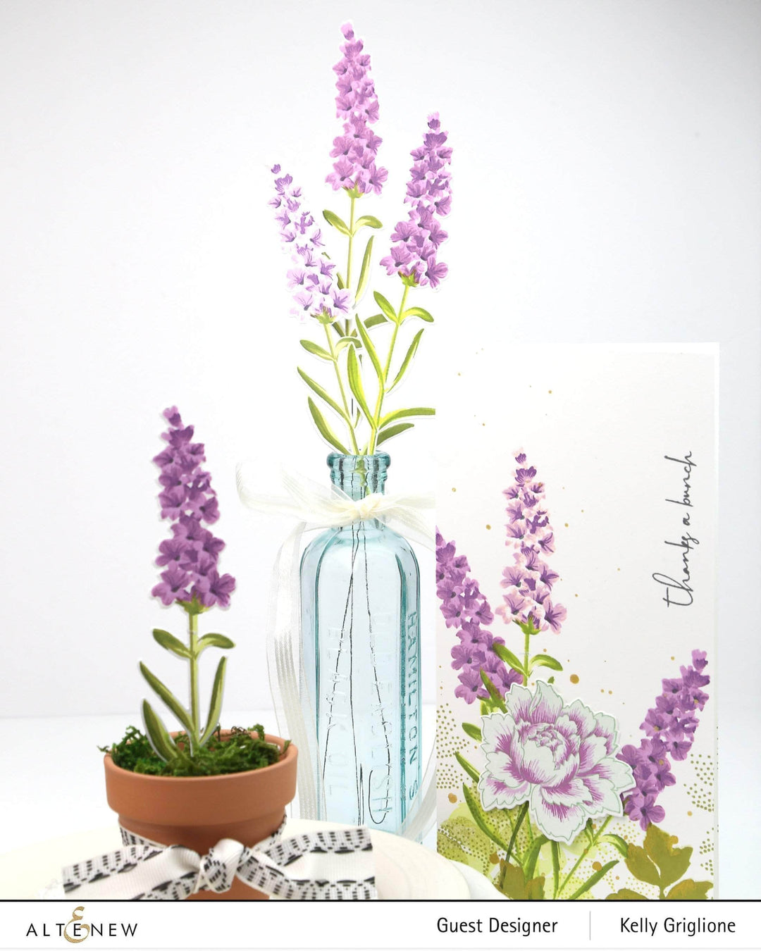 Altenew Build-A-Flower Set Build-A-Flower: Lavender Layering Stamp & Die Set & Ink Bundle