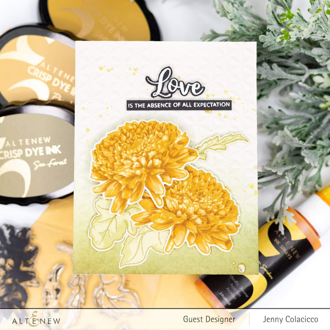 Altenew Build-A-Flower Set Build-A-Flower: Semi-Double Chrysanthemum Layering Stamp & Die Set & Ink Bundle