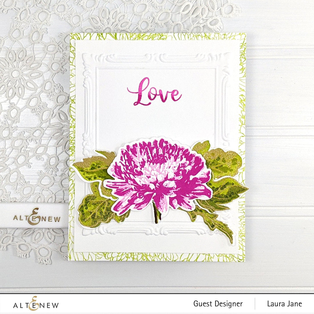 Altenew Build-A-Flower Set Build-A-Flower: Semi-Double Chrysanthemum Layering Stamp & Die Set & Ink Bundle