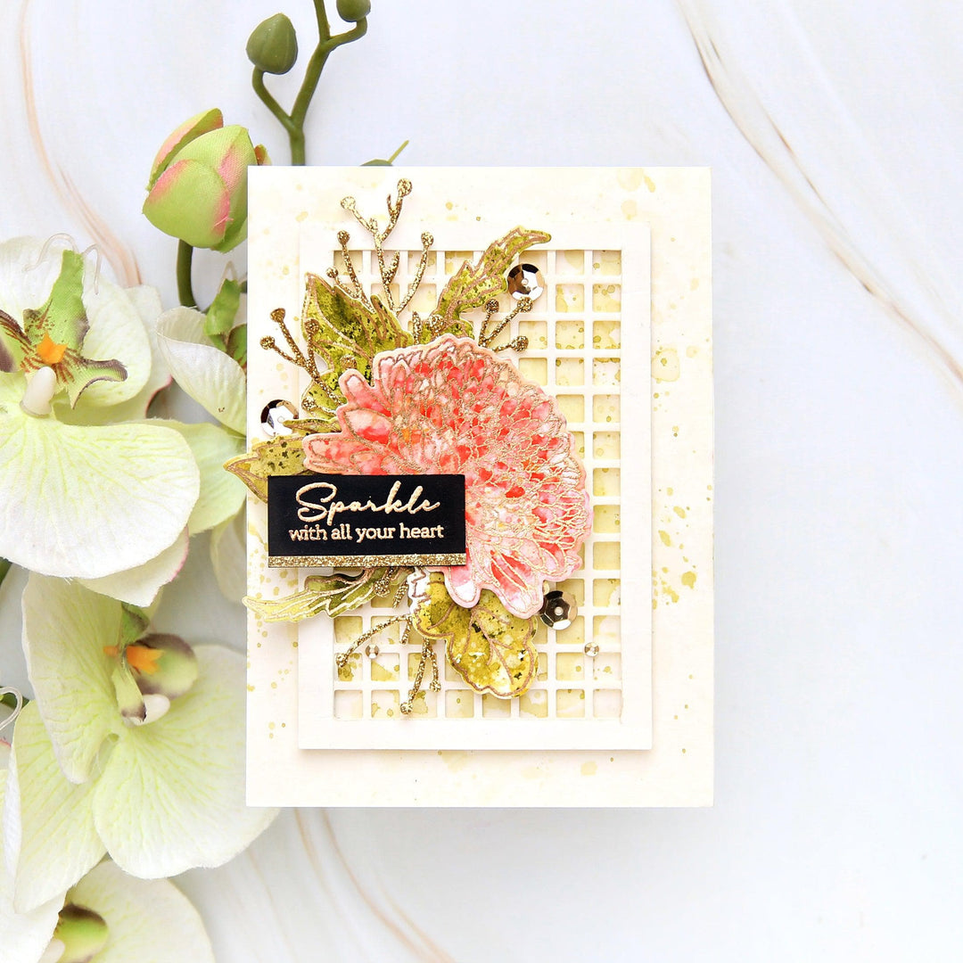 Altenew Build-A-Flower Set Build-A-Flower: Semi-Double Chrysanthemum Layering Stamp & Die Set & Ink Bundle