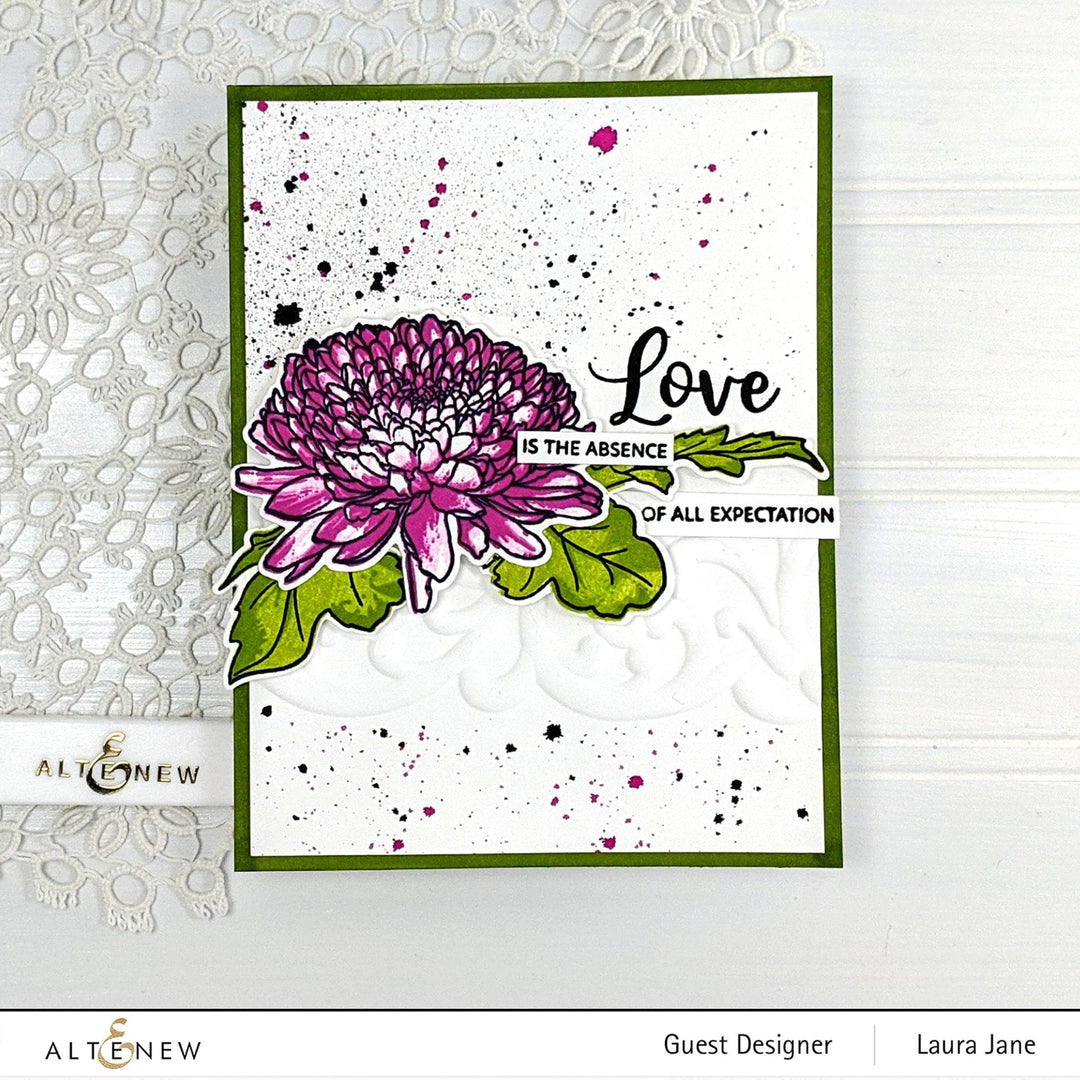 Altenew Build-A-Flower Set Build-A-Flower: Semi-Double Chrysanthemum Layering Stamp & Die Set & Ink Bundle