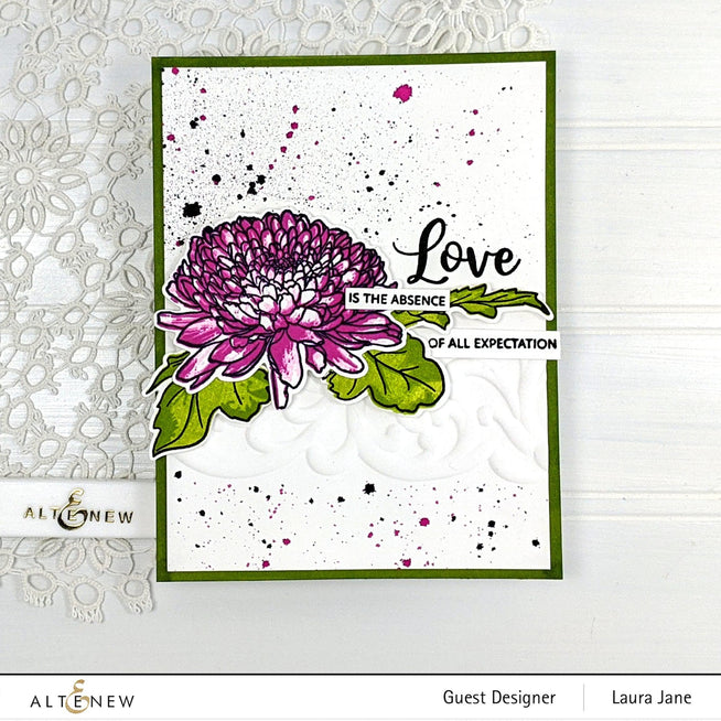 Altenew Build-A-Flower Set Build-A-Flower: Semi-Double Chrysanthemum Layering Stamp & Die Set & Ink Bundle