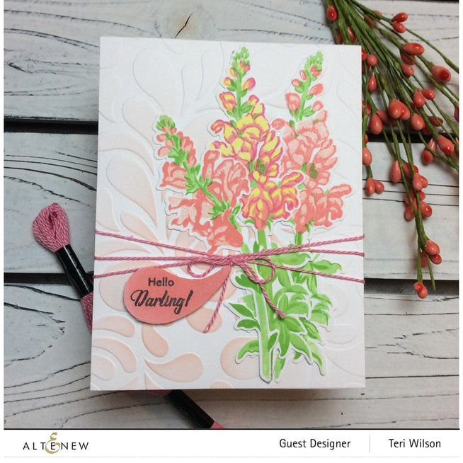 Altenew Build-A-Flower Set Build-A-Flower: Snapdragon Layering Stamp & Die Set & Ink Bundle