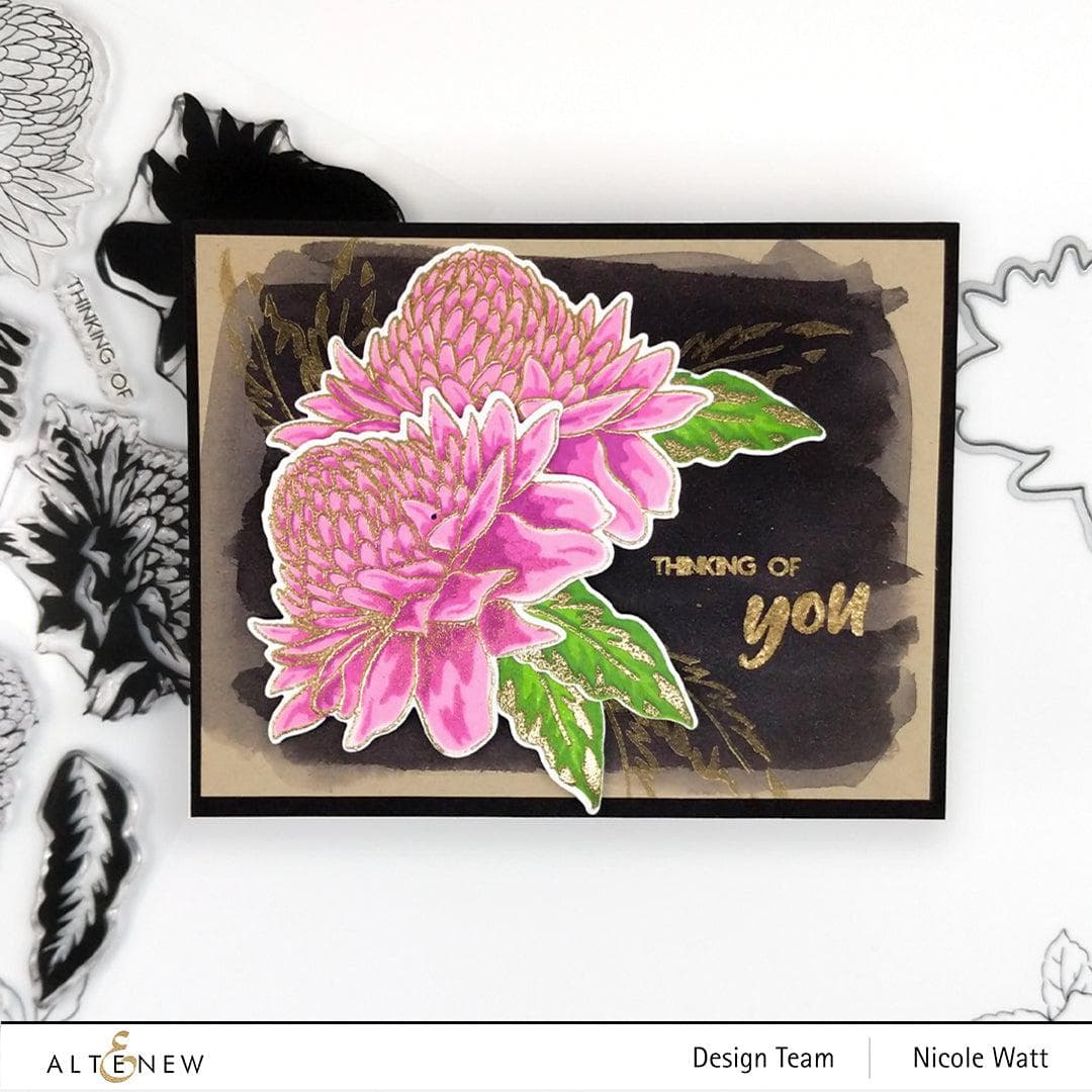 Altenew Build-A-Flower Set Build-A-Flower: Torch Ginger Layering Stamp & Die Set & Ink Bundle