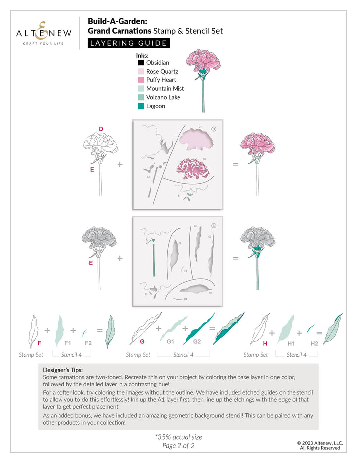 Altenew Build-A-Garden Bundle Build-A-Garden: Grand Carnations & Add-On Die Bundle