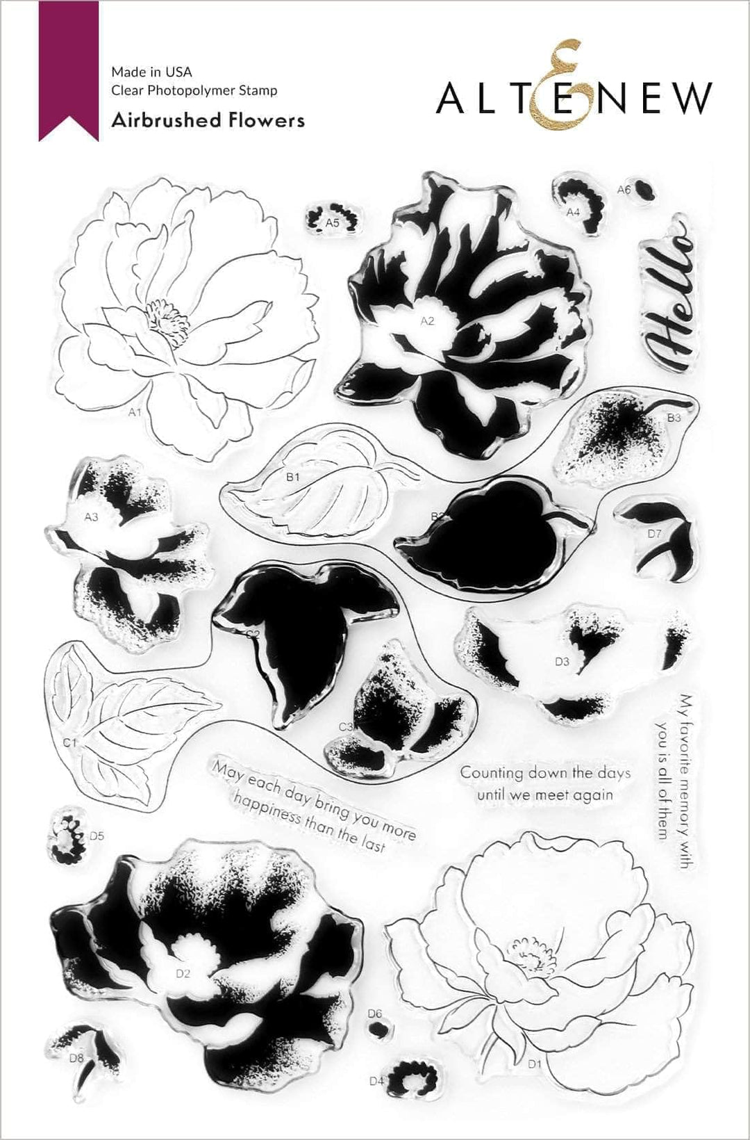 Photocentric Clear Stamps Airbrushed Flowers Stamp Set