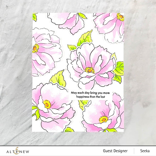 Photocentric Clear Stamps Airbrushed Flowers Stamp Set