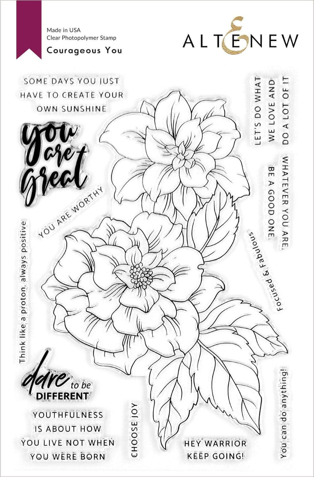 Photocentric Clear Stamps Courageous You Stamp Set