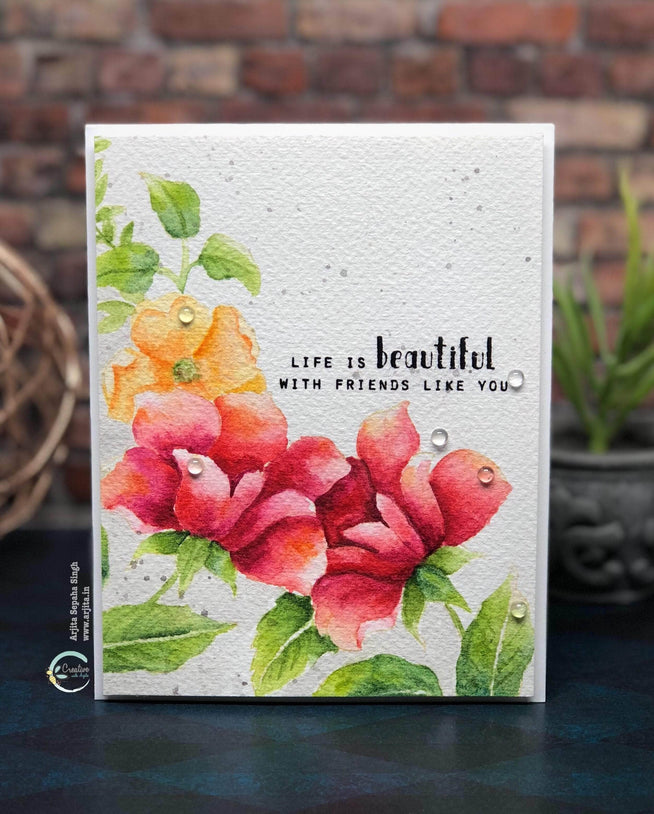 Photocentric Clear Stamps Engraved Flowers Stamp Set