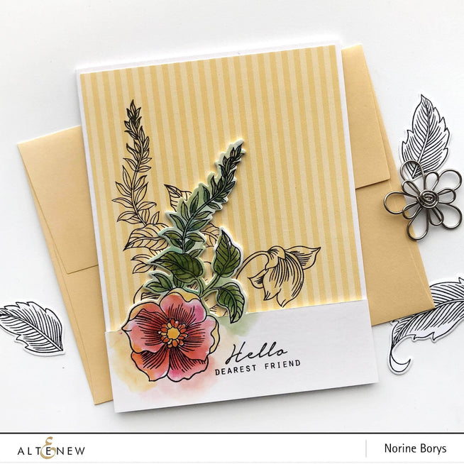 Photocentric Clear Stamps Engraved Flowers Stamp Set