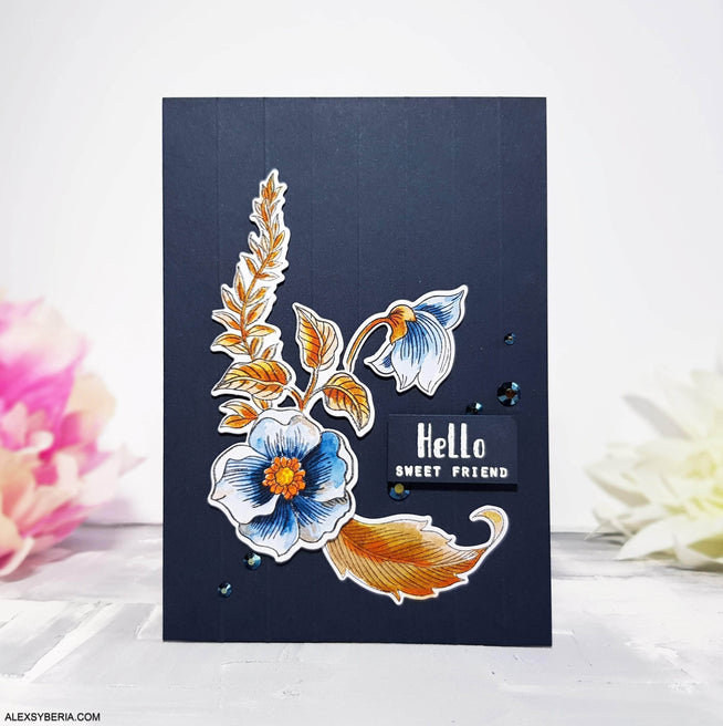 Photocentric Clear Stamps Engraved Flowers Stamp Set