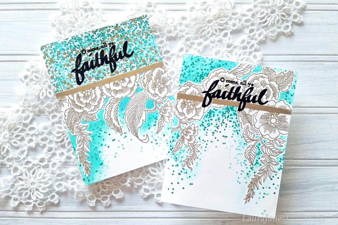 Photocentric Clear Stamps Engraved Flowers Stamp Set