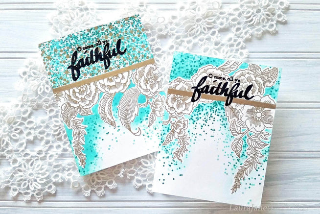 Photocentric Clear Stamps Engraved Flowers Stamp Set