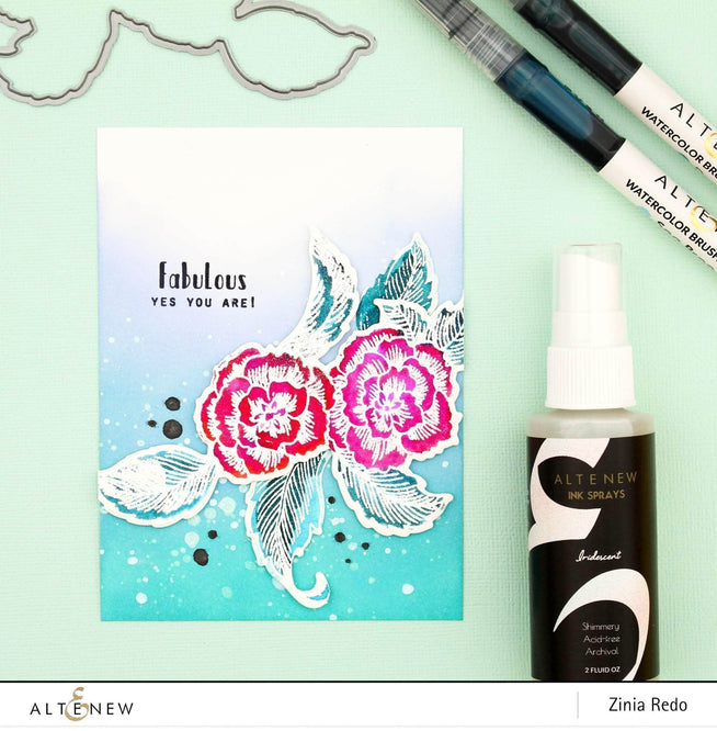 Photocentric Clear Stamps Engraved Flowers Stamp Set