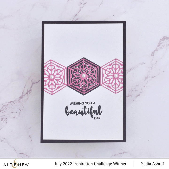 PMA Industries, Inc. Clear Stamps Flowery Hexagon Stamp Set