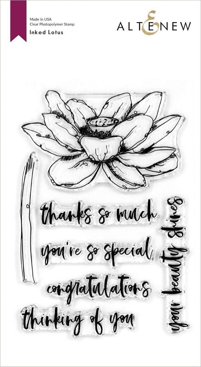 Photocentric Clear Stamps Inked Lotus Stamp Set