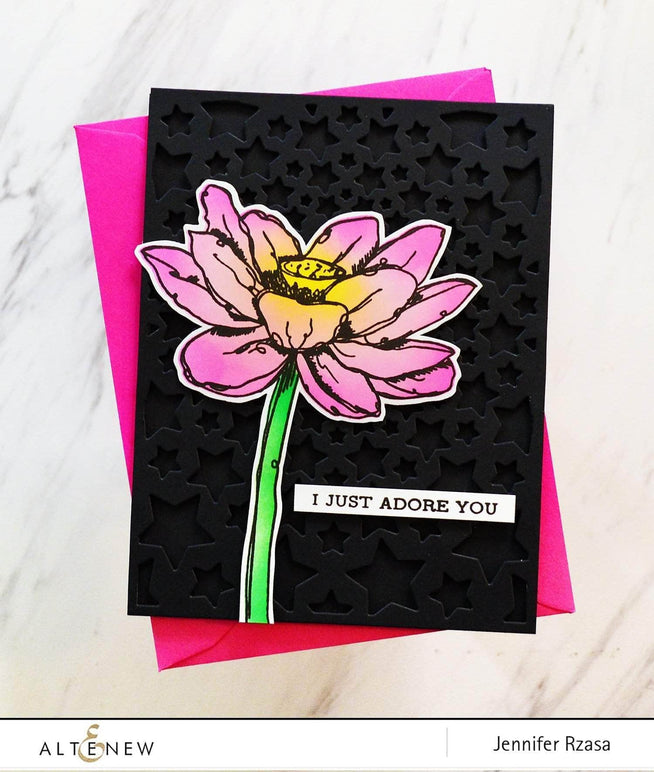 Photocentric Clear Stamps Inked Lotus Stamp Set
