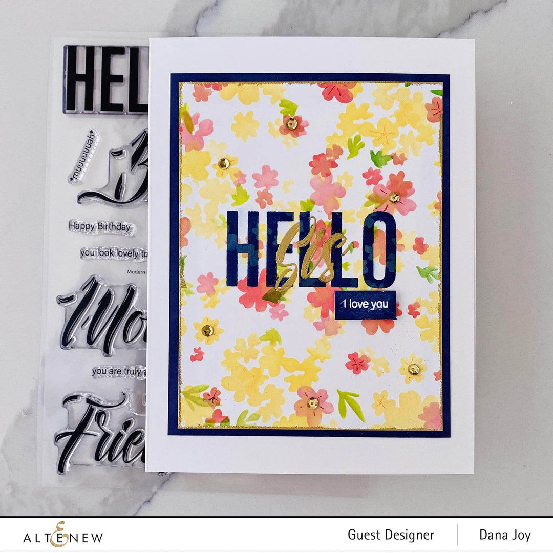 Photocentric Clear Stamps Modern Hello Stamp Set