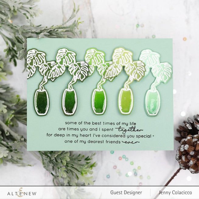Photocentric Clear Stamps Monstera in Vase Stamp Set