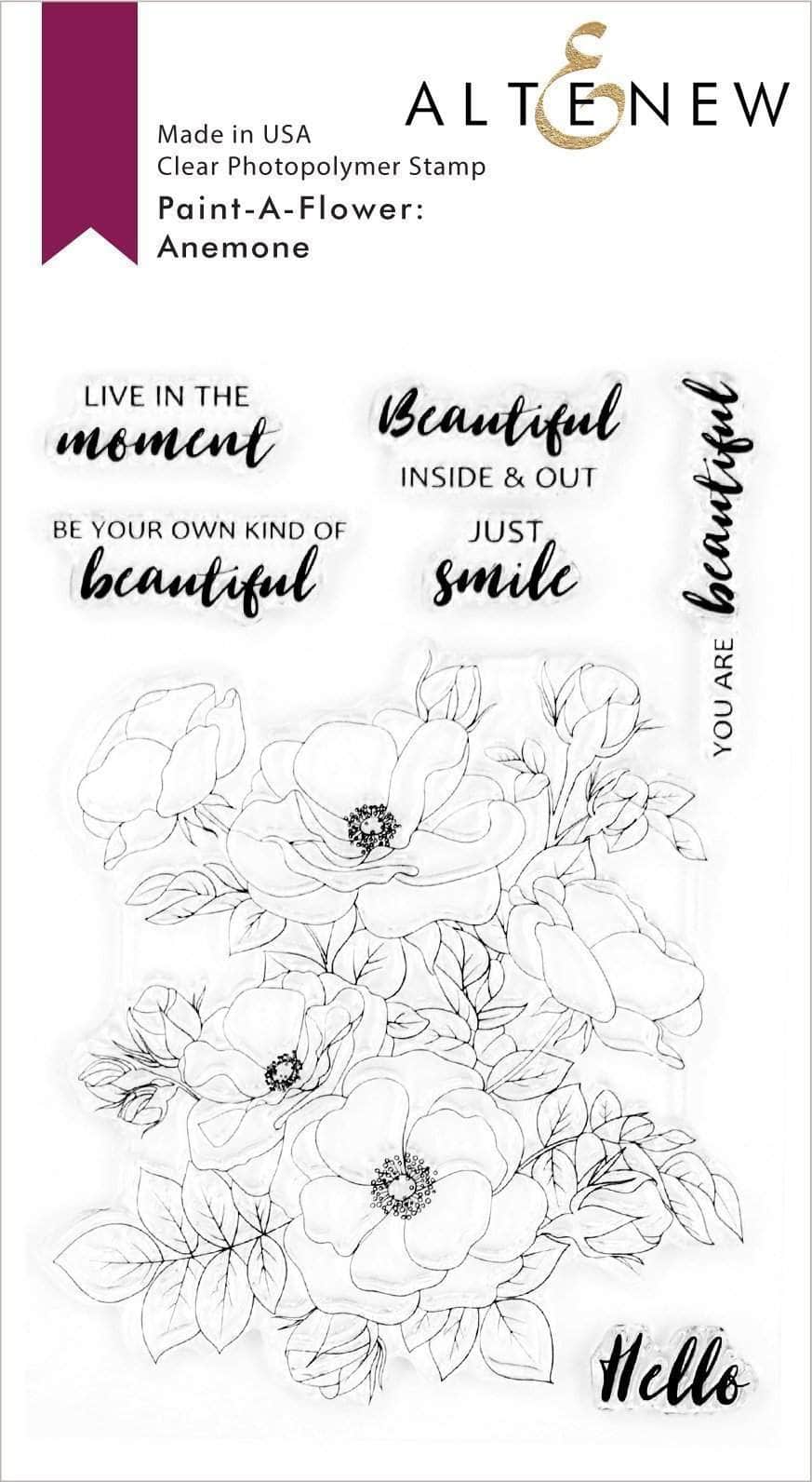 Photocentric Clear Stamps Paint-A-Flower: Anemone Outline Stamp Set