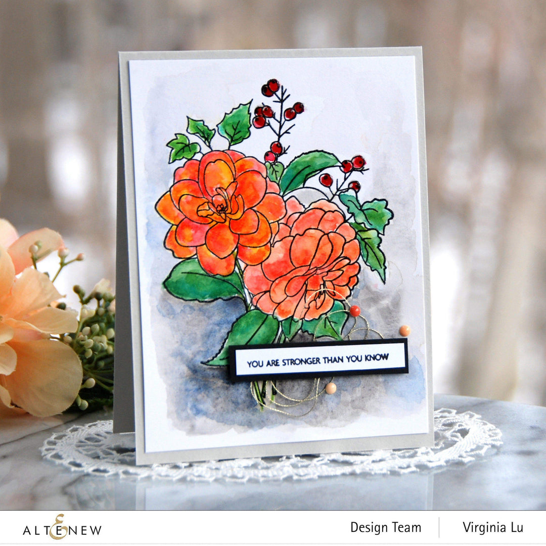 Photocentric Clear Stamps Paint-A-Flower: Camellia Outline Stamp Set