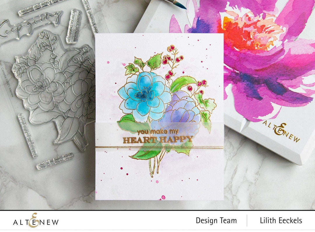 Photocentric Clear Stamps Paint-A-Flower: Camellia Outline Stamp Set