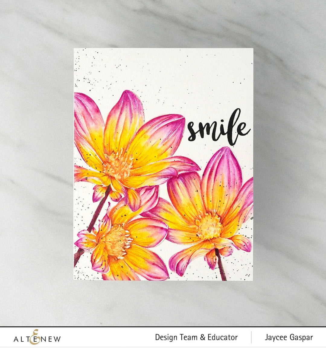 Photocentric Clear Stamps Paint-A-Flower: Dahlia Bright Eyes Outline Stamp Set