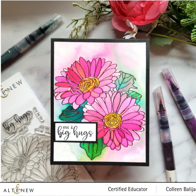 Photocentric Clear Stamps Paint-A-Flower: Gerbera Revolution Outline Stamp Set