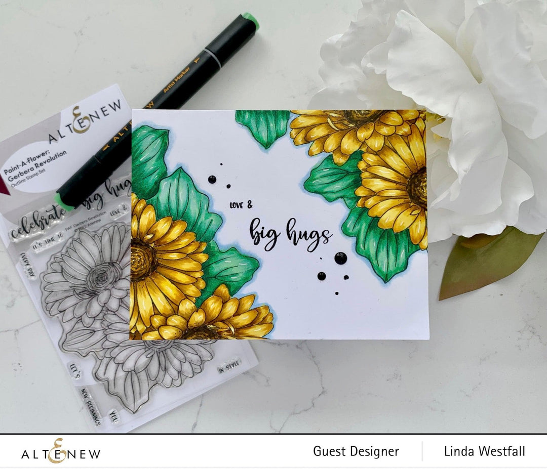 Photocentric Clear Stamps Paint-A-Flower: Gerbera Revolution Outline Stamp Set