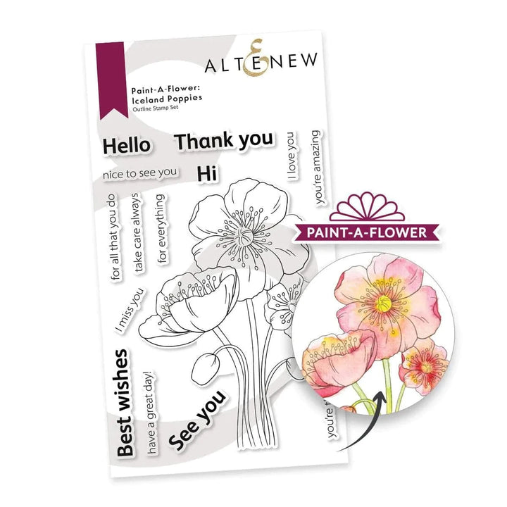 PMA Industries, Inc. Clear Stamps Paint-A-Flower: Iceland Poppies Outline Stamp Set