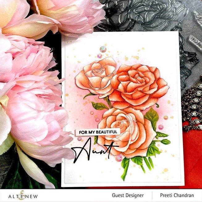 Photocentric Clear Stamps Paint-A-Flower: Rosa Floribunda Outline Stamp Set