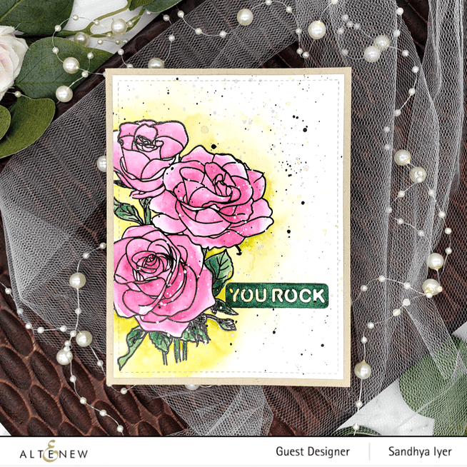 Photocentric Clear Stamps Paint-A-Flower: Rosa Floribunda Outline Stamp Set