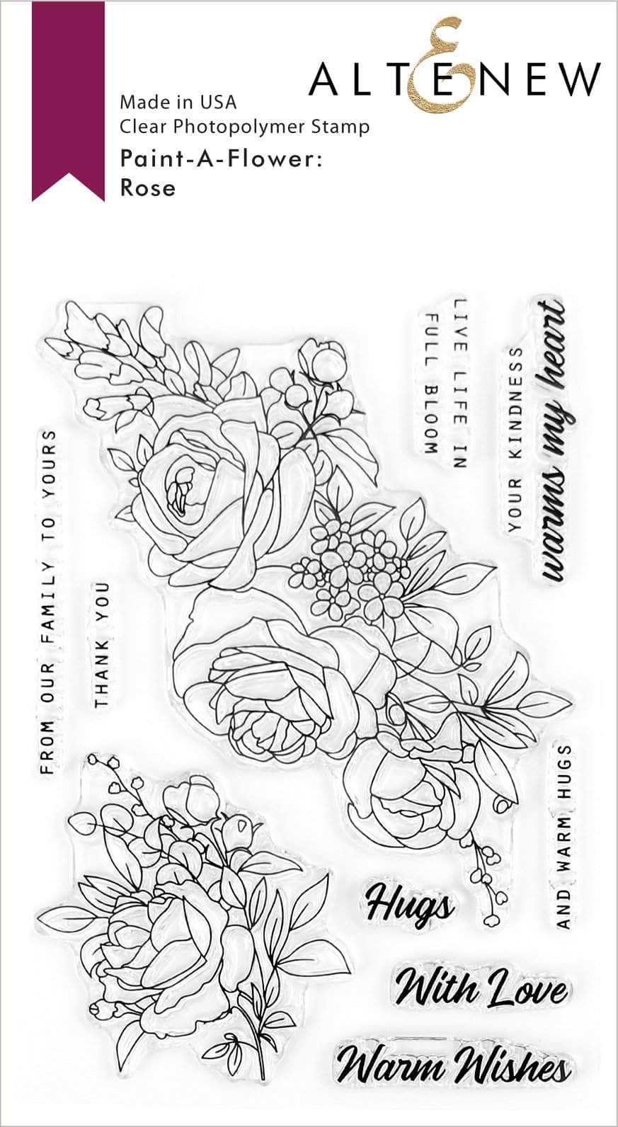 Photocentric Clear Stamps Paint-A-Flower: Rose Outline Stamp Set