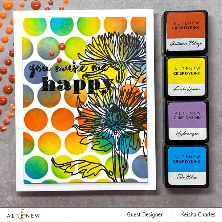 Photocentric Clear Stamps Paint-A-Flower: Spider Mums Outline Stamp Set