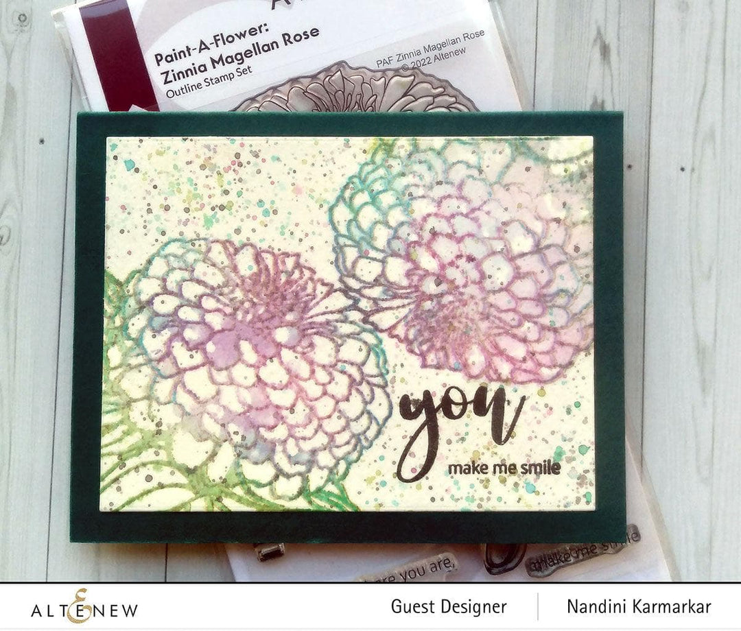 Photocentric Clear Stamps Paint-A-Flower: Zinnia Magellan Rose Outline Stamp Set