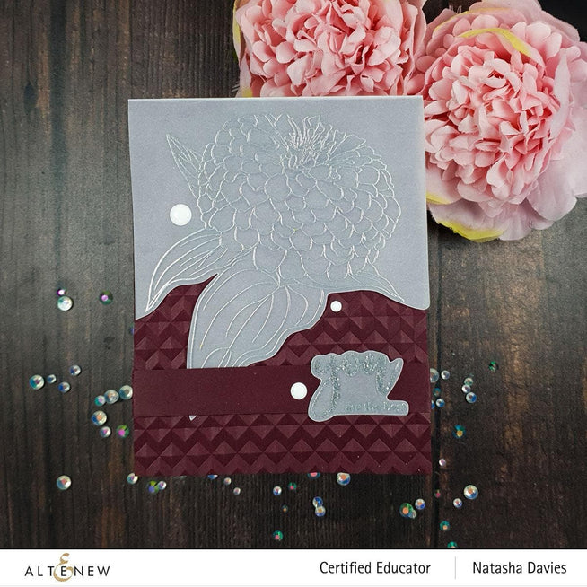 Photocentric Clear Stamps Paint-A-Flower: Zinnia Magellan Rose Outline Stamp Set