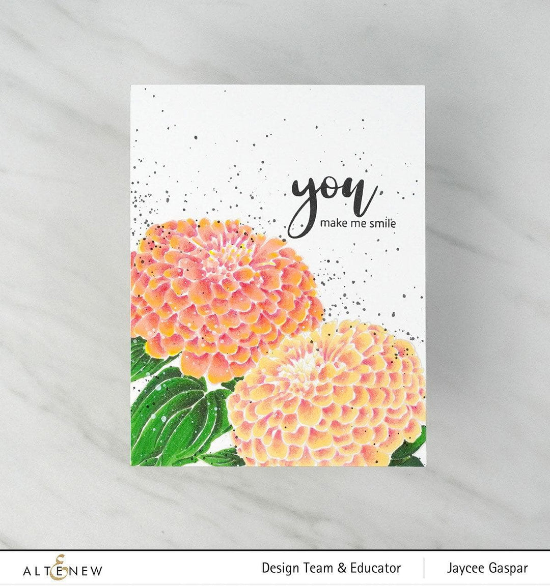 Photocentric Clear Stamps Paint-A-Flower: Zinnia Magellan Rose Outline Stamp Set