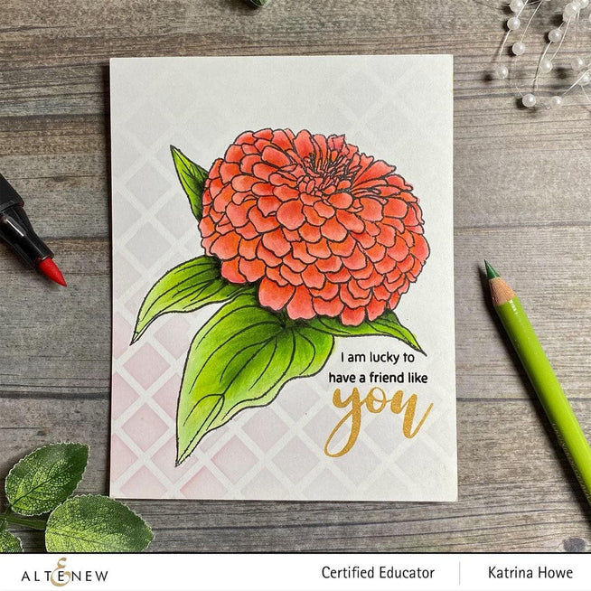 Photocentric Clear Stamps Paint-A-Flower: Zinnia Magellan Rose Outline Stamp Set