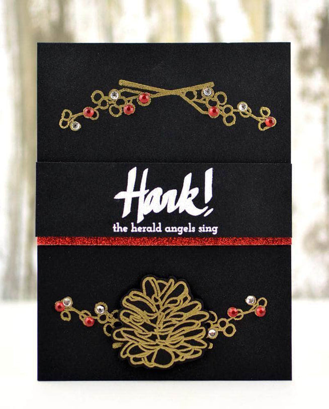 Photocentric Clear Stamps Poinsettia & Pine Stamp Set